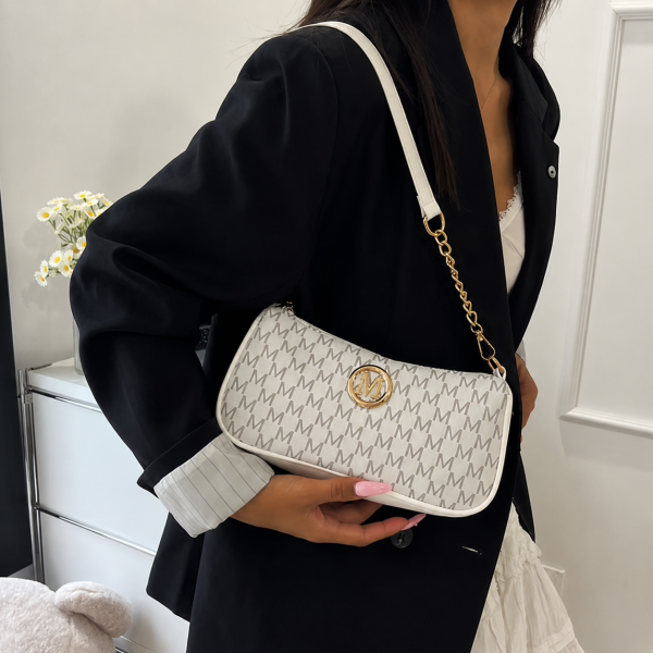 Alternative view of Monogram Chain Shoulder Bag - White
