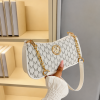 Monogram Chain Shoulder Bag - White