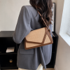 Croc-Embossed Shoulder Bag - Beige - Image 5