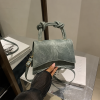 Mini Denim Top Handle Bag - Army Green