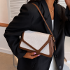 Croc-Embossed Shoulder Bag - White & Brown Croc-Embossed Shoulder Bag - White & Brown - Image 3