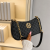 Monogram Chain Shoulder Bag - Black