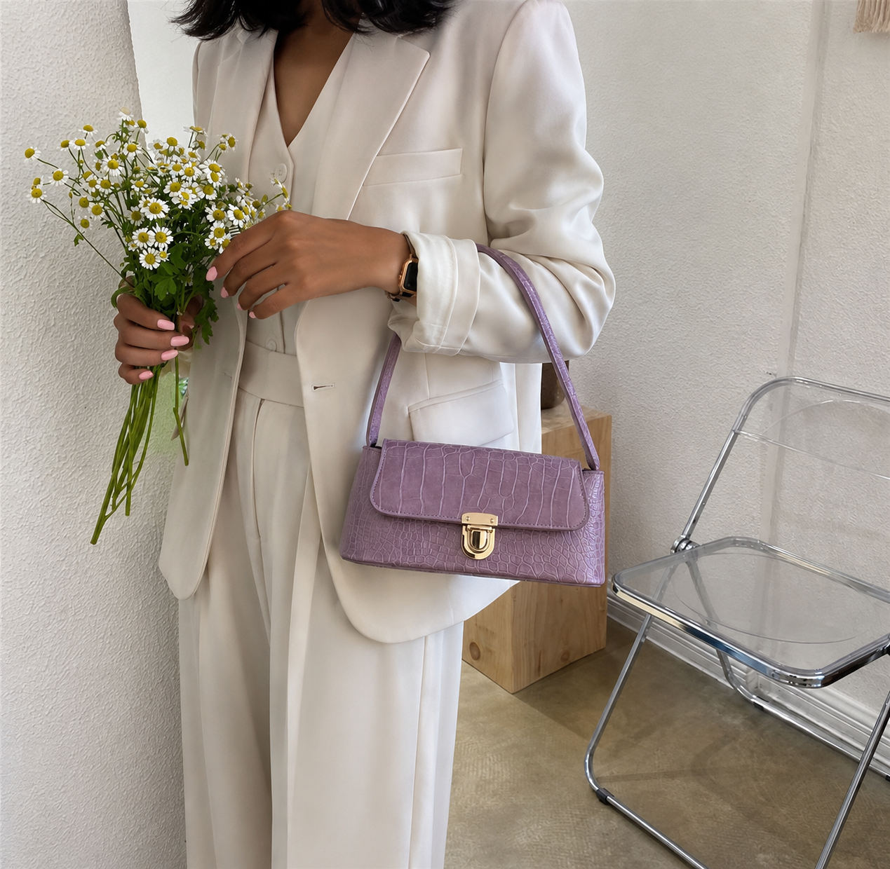 Luxe Baguette Bag - Lilac Luxe Baguette Bag - Lilac - Image 2