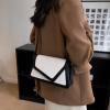 Croc- Embossed Shoulder Bag - Black & White - Image 3