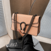 Modern Snake Print Crossbody Chain Bag – Peach