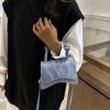 Mini Denim Top Handle Bag - Light Blue - Image 3