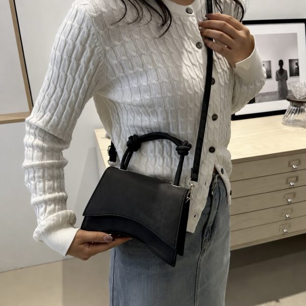 Alternative view of Mini Denim Top Handle Bag - Black