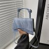 Mini Denim Top Handle Bag - Light Blue