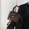 Shirt-Style Collared Crossbody Bag – Chocolate Brown