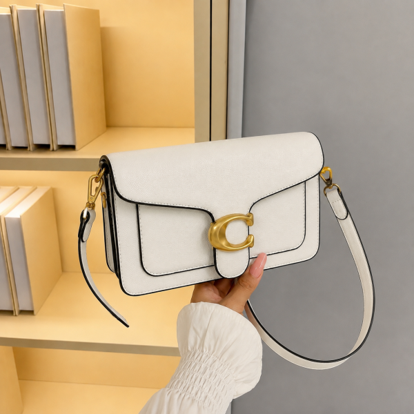 Chic Clasp Crossbody Bag - White