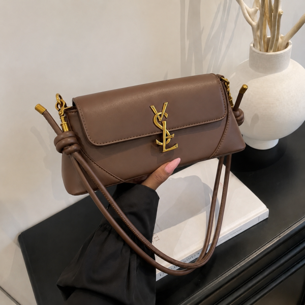 Alora Structured Shoulder Bag - Mocha Brown