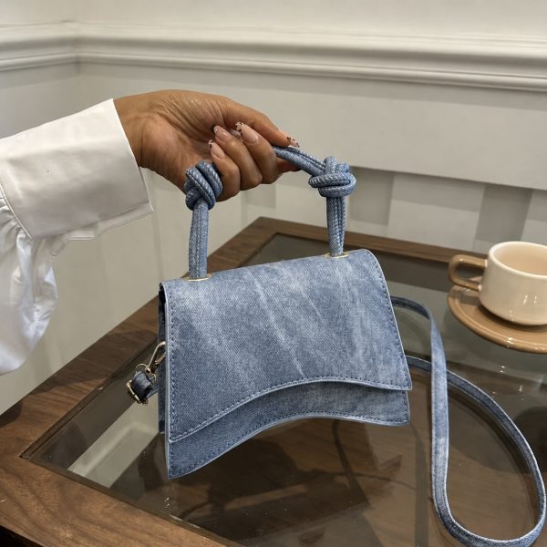 Alternative view of Mini Denim Top Handle Bag - Light Blue