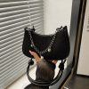 Sparkle Mini Baguette Shoulder Bag - Black Sparkle Mini Baguette Shoulder Bag - Black - Image 4