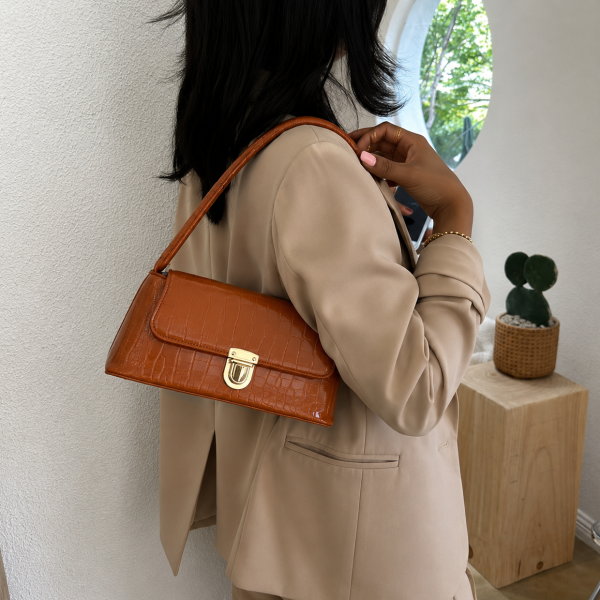 Alternative view of Luxe Baguette Bag - Brown