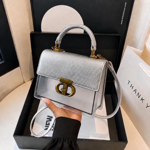 Clear Luxe Infinity Bag – Silver