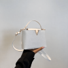 V-Detail Mini Top Handle Crossbody Bag – White - Image 4