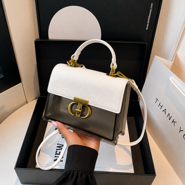 Clear Luxe Infinity Bag – White & Black