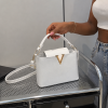 V-Detail Mini Top Handle Crossbody Bag – White - Image 6