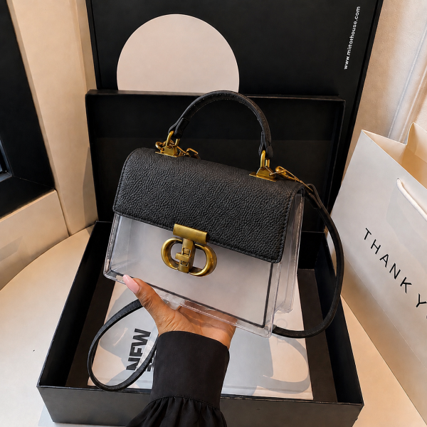 Clear Luxe Infinity Bag – Black
