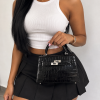 Vexa Mini Luxury Croc Bag – Black Vexa Mini Luxury Croc Bag – Black - Image 4