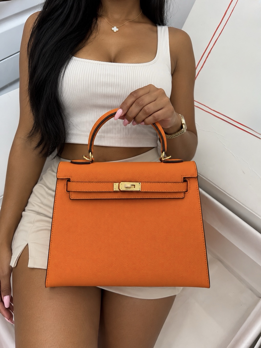 Celine Vivienne Luxury Handbag - Orange Celine Vivienne Luxury Handbag - Orange - Image 3