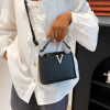 V-Detail Mini Top Handle Crossbody Bag – Black - Image 3
