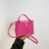 V-Detail Mini Top Handle Crossbody Bag – Pink - Image 4