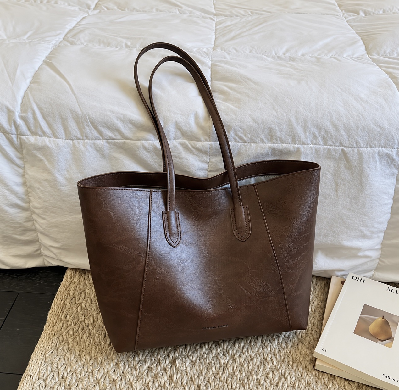 Nova Minimalist Tote Bag - Coffee Brown Nova Minimalist Tote Bag - Coffee Brown