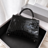 Vexa Mini Luxury Croc Bag – Black Vexa Mini Luxury Croc Bag – Black - Image 3
