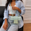Croc Effect Transparent T Bag - Mint Green - Image 5
