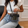 Croc Effect Transparent T Bag - Black - Image 3