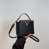 V-Detail Mini Top Handle Crossbody Bag – Black - Image 6