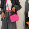 V-Detail Mini Top Handle Crossbody Bag – Pink - Image 3