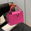 V-Detail Mini Top Handle Crossbody Bag – Pink