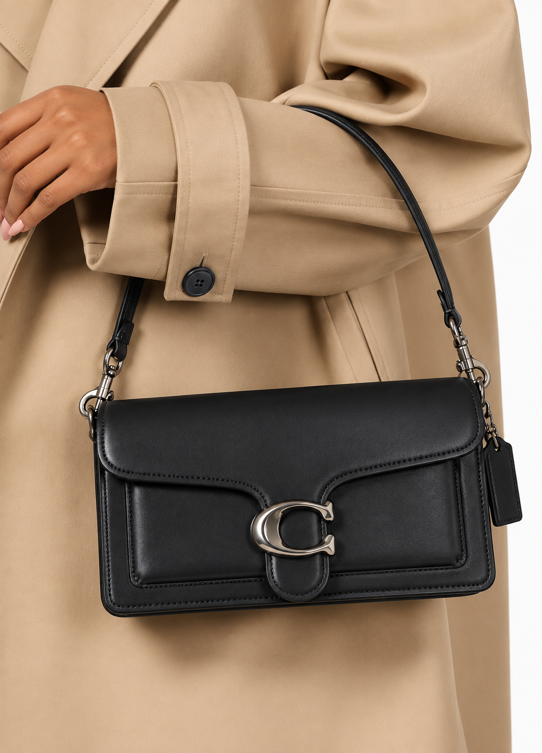 Vienne C-Clasp Shoulder Bag – Black Smooth Vienne C-Clasp Shoulder Bag – Black Smooth - Image 2