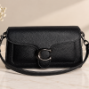 Vienne C-Clasp Shoulder Bag – Black Pebbled - Image 3