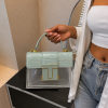 Croc Effect Transparent T Bag - Mint Green - Image 2
