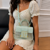 Croc Effect Transparent T Bag - Mint Green - Image 3