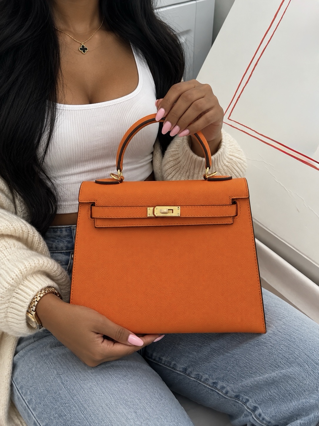 Celine Vivienne Luxury Handbag - Orange Celine Vivienne Luxury Handbag - Orange - Image 2