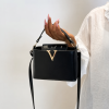 V-Detail Mini Top Handle Crossbody Bag – Black - Image 2